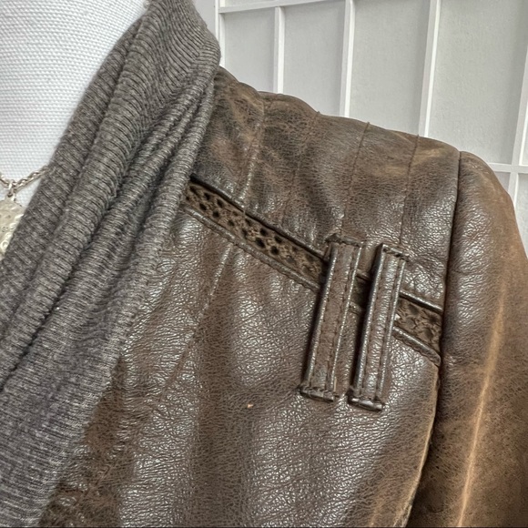 HEI HEI Anthropologie faux brown leather jacket size small. - Picture 6 of 11